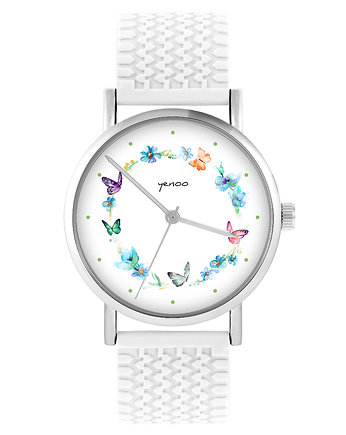 Zegarek - Kolorowy wianek - silikonowy, biały, yenoo