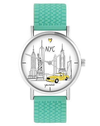 Zegarek - New York - silikonowy, turkus, yenoo
