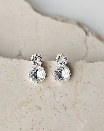 Minimalistyczne Kolczyki sztyfty AMORE, White Jasmine