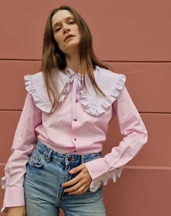 Koszula z kołnierzem różowa upcykling 1/1, From.us brand