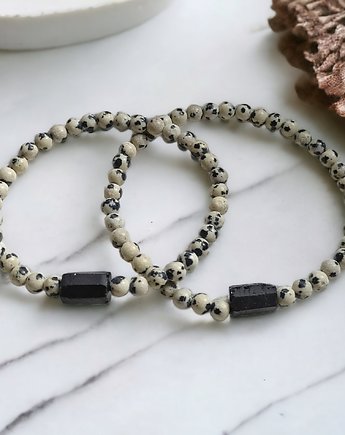 KOMPLET dla PARY : jaspis & turmalin : ochronne bransoletki, kaktusia