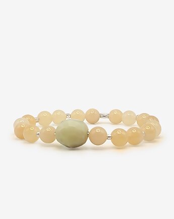 Unikatowa Bransoletka z Kamieni Naturalnych Cytryn i Opal i srebro 925, Black Mamba Jewelry