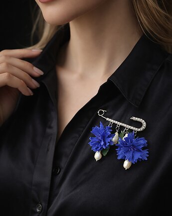 Broszka z chabrami , MariaPolymer