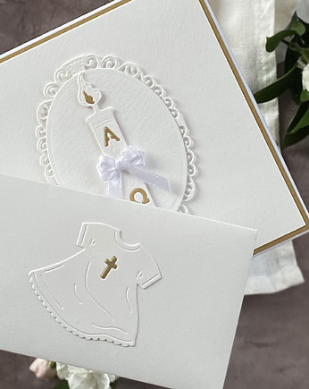 Pamiątka chrztu, kartka z pudełkiem i kopertą, 56D, Anna Art and Crafts