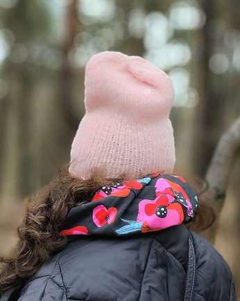Cienka czapka z alpaki ALPACZINA różowa, sploteka