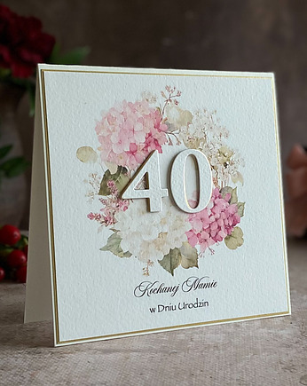 Personalizowana kartka na 40 urodziny + koperta na pieniądze, BH 75, Anna Art and Crafts