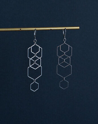 Nowoczesne stalowe kolczyki heksagony, AT NOON