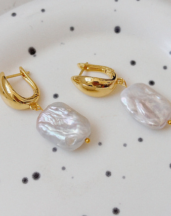 Kolczyki pozłacane z Perłą, Chmolowska Jewellery