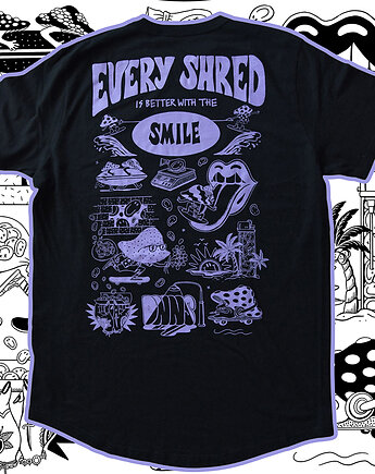 Czarny długi T-shirt Shrooms, DONT NEED NO SAMURAI