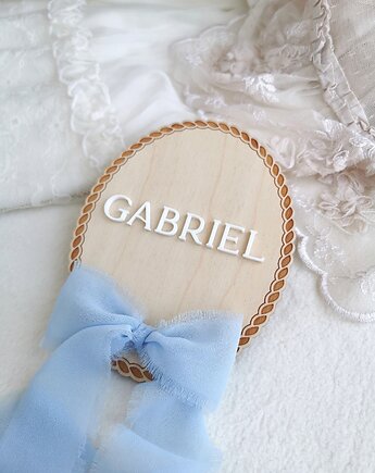 Prezent dla noworodka, tabliczka z imieniem dla chłopca, ONAiON