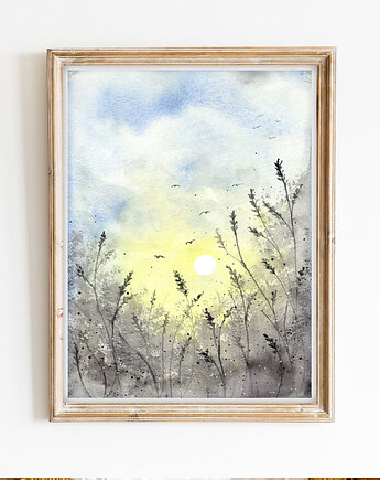 Oryginalna akwarela. Łąka A5, Malgorzata Domanska