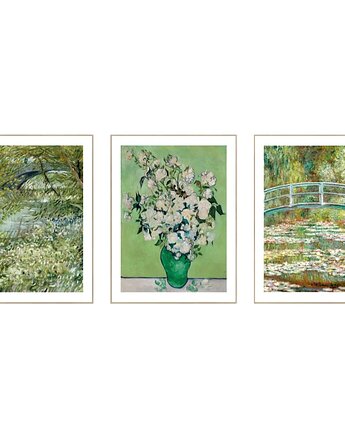 Plakaty dekoracyjne, ogród Monet, plakaty kwiaty, wiosenne, black dot studio