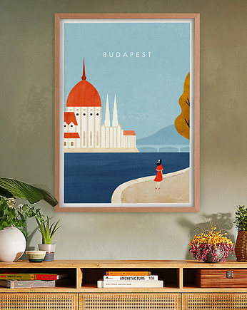 Spacer nad Dunajem - plakat 50x70 cm - Budapeszt, minimalmill