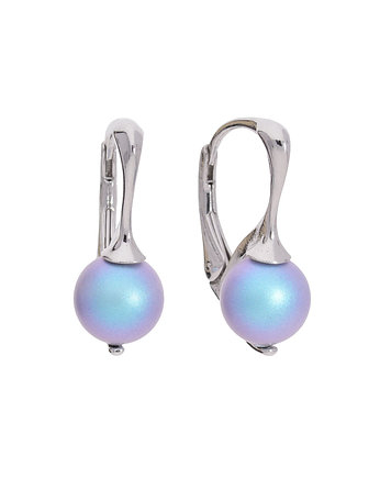 Kolczyki z błękitną perłą Swarovski, KOM Biżuteria