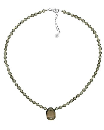 Srebrny naszyjnik z naturalnym kwarcem dymnym, IVE Jewelry