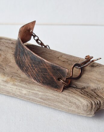 Bransoletka z kutej, oksydowanej miedzi /31/ biżuteria handmade, rękodzieło, Galeriai