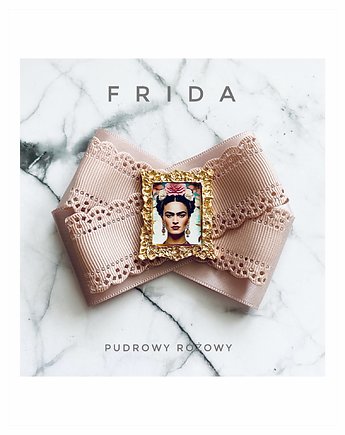 Nowa Kolekcja  Brosz FRIDA  z miniaturowym obrazem, Pudrowy Różowy