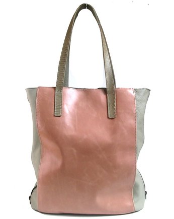 Torba skórzana róż-blush, Łagoda