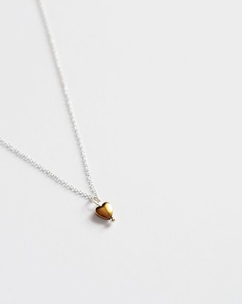 Little Gold Hematite Heart Necklace, Le Boho Bleu