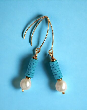 LIMITOWANE kolczyki: kolekcja summer ocean: PERŁY & LAWA turkusowa II, kaktusia