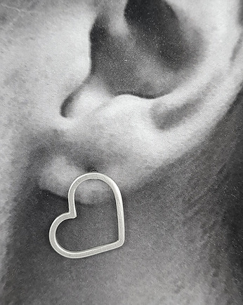 LOVE Kolczyki srebro 925 lekkie serca sztyfty, COCONUT