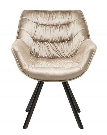 Fotel, krzesło, siedzisko Dutch Greige, aksamit, metal, 81x63x63 cm, Home Design