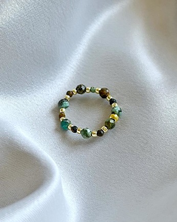 Pierścionek elastyczny - Turkus Afrykański, Gleeme Jewellery