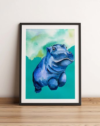 Plakat "Hipopotam", Anna Bednarczyk Ilustracje