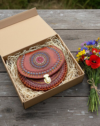 Torebka skórzana ręcznie robiona góralska Mirella ze skóry, SempreArte