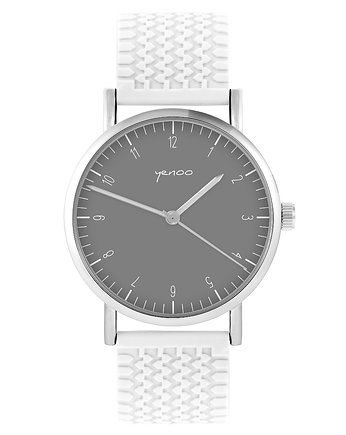 Zegarek - Simple szary - silikonowy, biały, yenoo