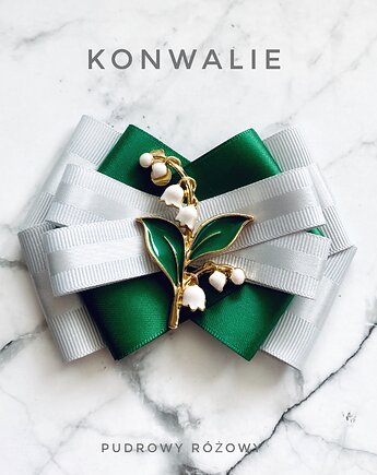 Kolekcja Kwiatowa KONWALIE Brosza z kwiatami, Pudrowy Różowy
