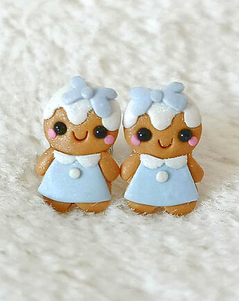 Niebieskie świąteczne kolczyki pierniczki, OMIFIMO