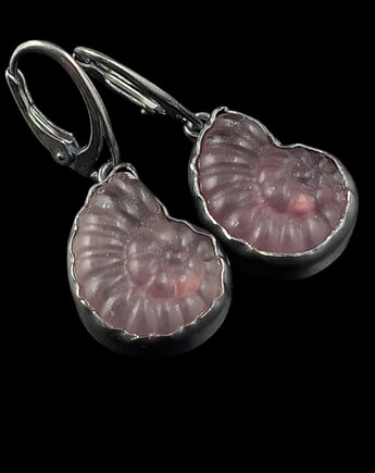 Kolczyki srebrne fluoryty amonity, Pracownia Neores