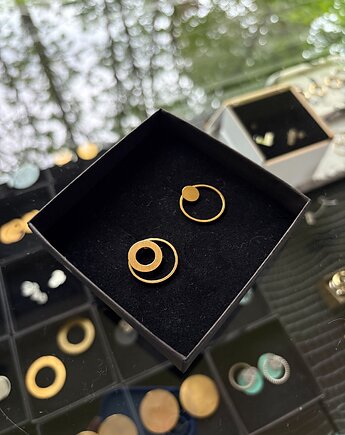 Kolczyki RING unikatowy zestaw złocony, Marta jewelry