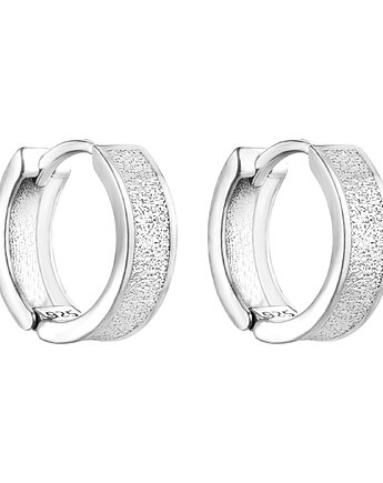 Srebrne kolczyki grube kółka z fakturą, SOTHO