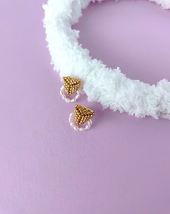 Minimalistyczne kolczyki z koralików z perłami, Not only cute crafts