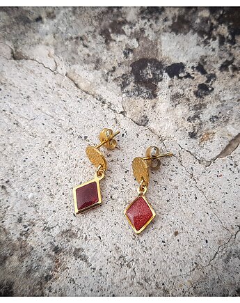 Burgundowe kolczyki Dolci, Figa handmade accessories