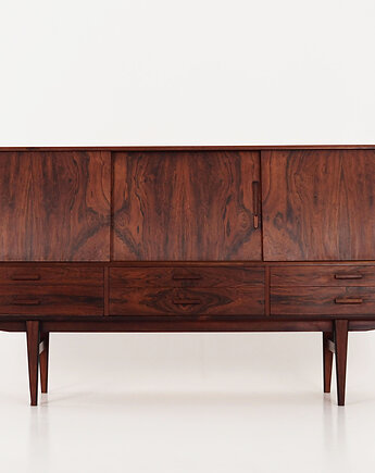 Highboard palisandrowy, duński design, lata 70, produkcja: Dania, Przetwory design
