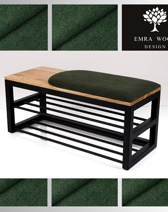 Ławka Tapicerowana Industrialna Tkanina Strong 09 LGM-450, EMRA WOOD DESIGN