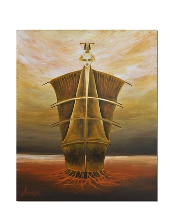Fantom, oryginalny obraz ręcznie malowany, surrealizm, Galeriai