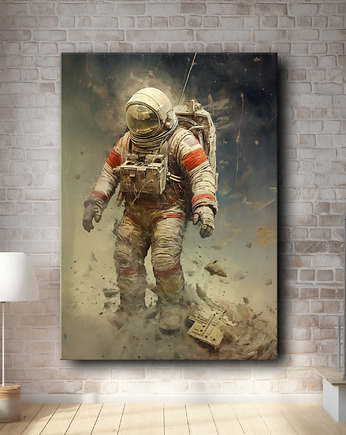 Astronauta - Obraz na płótnie - Druk, Blejtrama - Grafika surrealistyczna, Metal Earth Jewelry