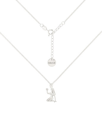 Srebrny choker pancerka ze znakiem zodiaku Panna, MANJE