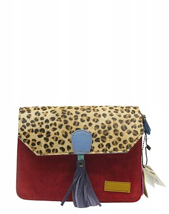 Torebka zamszowa, elegancka, skórzana, zamsz, ozdobny chwost eko OLIVKA, Olivka Warsaw