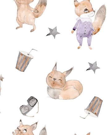 Tapeta Happy Animals White 53cmx10m PZ, Bajkowe Wnetrza