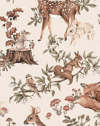 Tapeta ścienna Forest Krem 53cm x 10m PZ, Bajkowe Wnetrza