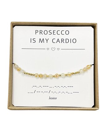 Prosecco is my cardio Bransoletka z alfabetem Morse, karolina kosior