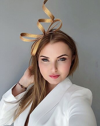 Fascynator NICKY STARE  ZŁOTO / oraz inne kolory, MONIKA SAXTON LUXURIOUS MILLINERY