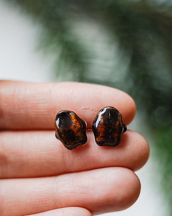 Kolczyki porcelanowe Pierniczki, rękoczyny