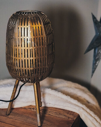 Lampa stołowa metalowa- złota, 38cm, Lillys Stories