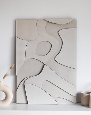 Obraz abstrakcyjny ,,LUNAR''3d relief dekoracja ścienna nowoczesna Boho, Printerior